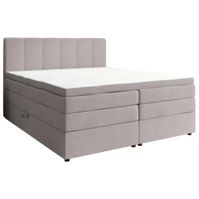 Esposa Boxspringbett BOXHÖHE in Hellgrau, Liegefläche 140x200 cm – mit Bettkasten, Taschenfederkern