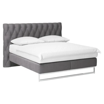 Joop! Boxspringbett CUBIC CHESTERFIELD in Dunkelgrau, Liegefläche 180x200 cm – Tonnentaschenfederkern