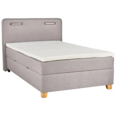 Moderano Boxspringbett MODERANO in Beige, Liegefläche 100x200 cm – mit Bettkasten, Bonellfederkern