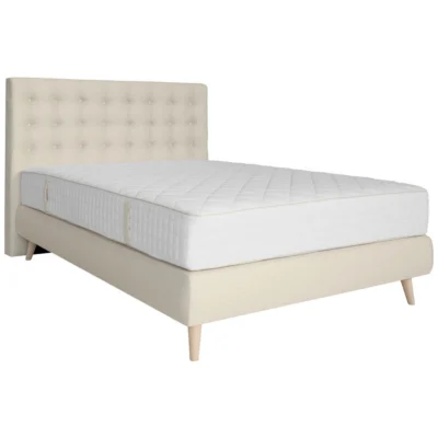 Welnova Boxspringbett BOXSPRINGBETT (120 in Beige, Liegefläche 120x200 cm – Taschenfederkern
